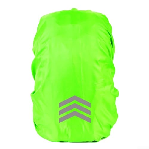 Nachtradfahren für Sicherheit Rucksack Regenschutz mit reflektierendem Klebeband, wasserdichtem Polyester-Material und elastischen Bändern für sicheren Sitz auf verschiedenen Rucksackgrößen (L GreenA) von Hasaller