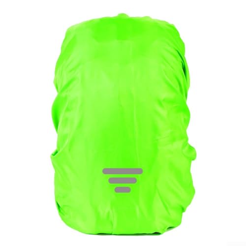 Nachtradfahren für Sicherheit Rucksack Regenschutz mit reflektierendem Klebeband, wasserdichtem Polyester-Material und elastischen Bändern für sicheren Sitz auf verschiedenen Rucksackgrößen (L GreenB) von Hasaller