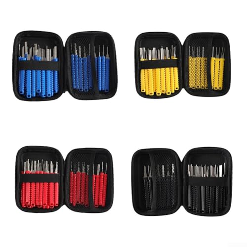 Professionelles 30-teiliges Terminal-Entfernungswerkzeug-Set mit Steckverbinder-Werkzeugen für Kabelbaum-Fehlerbehebung und elektrische Stift-Extraktionsanwendungen (schwarz) von Hasaller