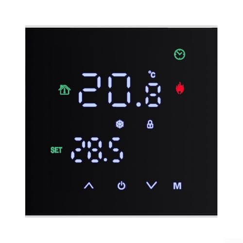 Programmierbarer Temperaturregler Thermostat mit benutzerfreundlicher LCD-Touch-Schnittstelle für individuelle Heizpläne (GB Black) von Hasaller