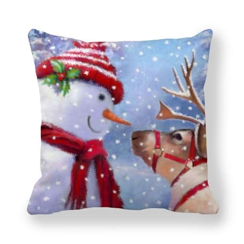 Quadratischer Kissenbezug mit 3D-Hasen-Design für Sofa und Bett, 45,7 cm Dekokissenbezug für verschiedene Anlässe (11#) von Hasaller