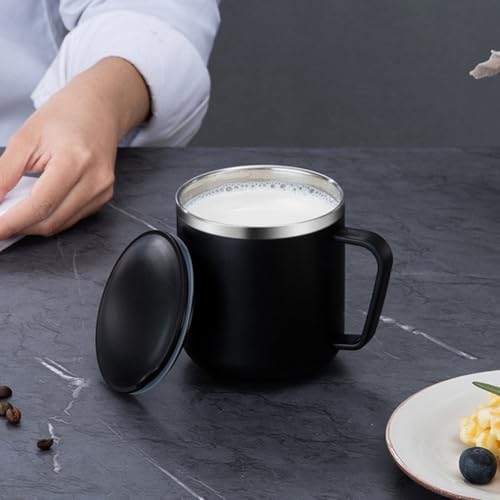 Robuster, isolierter Reisebecher aus 304 Edelstahl, perfekt entworfen, um die Temperatur Ihrer Lieblingsgetränke zu halten (elegantes Schwarz) von Hasaller