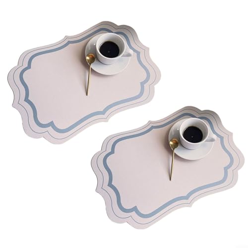 Rutschfeste und wasserdichte PVC-Tischsets für Esstische, 2er-Set für Bequemlichkeit (I) von Hasaller