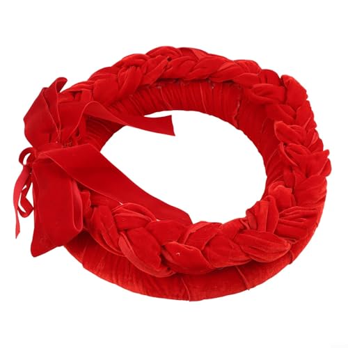 Samt-Weihnachtskranz mit dekorativer Schleife, geeignet für Haustür und Innendekoration, langlebiges Design (rot, 30 cm) von Hasaller