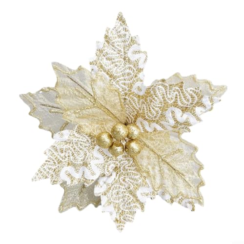 Schickes glitzerndes Blumenornament, um Ihr Weihnachtsbaumerlebnis zu verbessern (weiß) von Hasaller