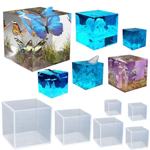 Transparent für Würfel-Silikonform für selbstgemachte Ornamente, einfach atemberaubende Heimdekoration (5,5 cm) von Hasaller