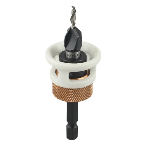 Verstellbarer Tiefenanschlag Kegelsenker Bohrer für präzises Bohren von Holz (3,2 × 10 mm) von Hasaller