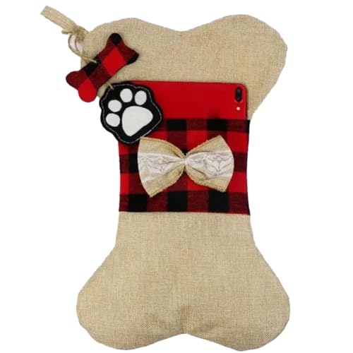 Weihnachtsstrumpf in Hundeknochenform verschönern Sie Ihre festliche Dekoration mit einem einzigartigen, handgefertigten Design von Hasaller