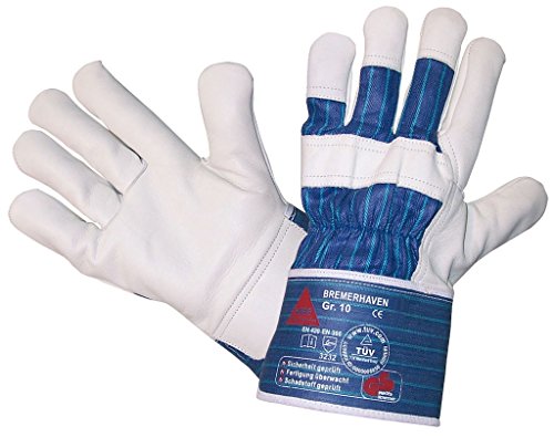 12 Paar - BREMERHAVEN, 5-Fg.-Sicherheitshandschuhe aus Vollleder - HASE - 292000 - Größe 11 von Hase Safety Gloves