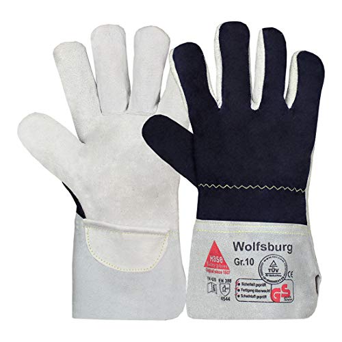 Hase Arbeitshandschuhe Wolfsburg Größe 9, Narbenleder 6 Stk von Hase Safety Gloves