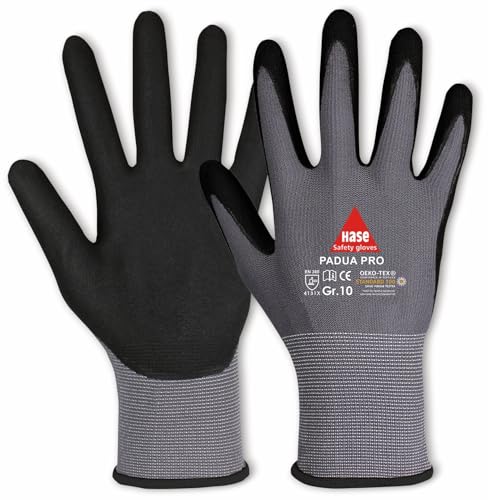 Hase Montagehandschuhe Padua Pro Polyester Größe 6, Nylon/Micro-Nitrilschaum 10 Stk von Hase Safety Gloves