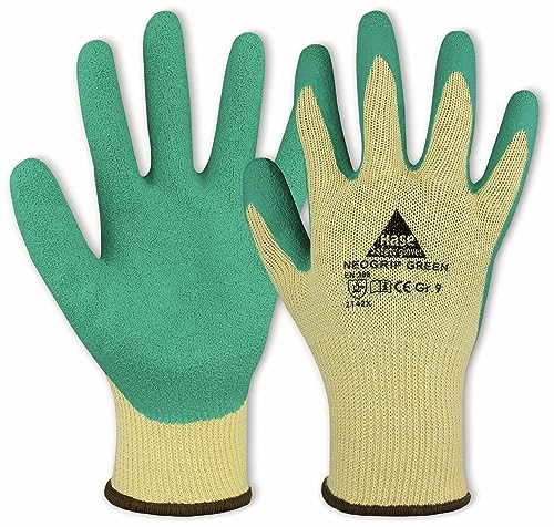 Hase Sicherheitshandschuhe Neogrip-Green aus Polyester/Latex Größe 7 10 Stk von Hase Safety Gloves