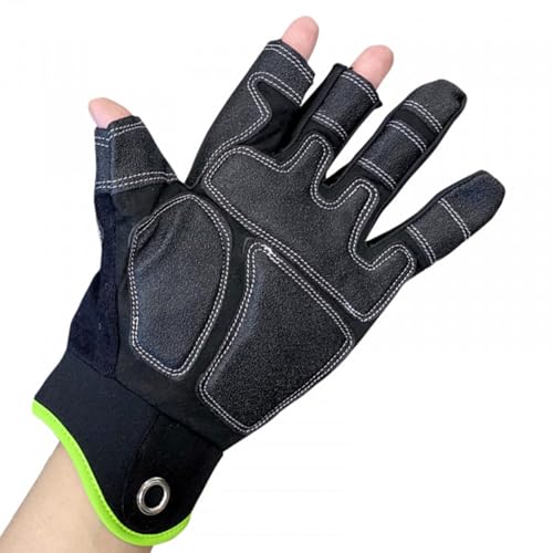 Hase Montagehandschuh aus HiTech-Synthetikleder und High-Quality Velcro mit drei gekürzten Fingerkuppen, Aufhängeösen und gepolsterte Verstärkung in der Handinnenfläche (1, 9) von Hase Safety