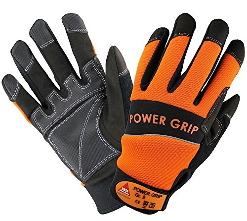 10 Paar - POWER GRIP schwarz/orange, 5-Fg.-Handschuhe Neoprene, HASE - 402000 - Größe 11 von Hase