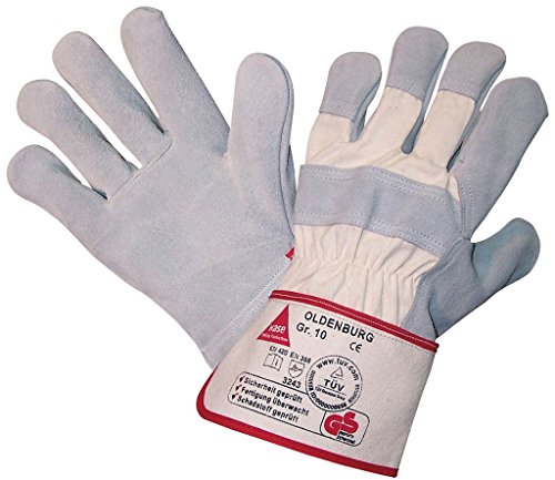 12 Paar - OLDENBURG, 5-Fg.-Sicherheitshandschuhe aus Spaltleder - HASE - 212100 - Größe 10 von Hase Safety Gloves