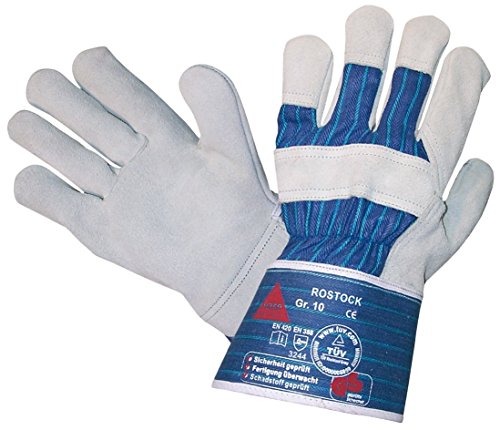 12 Paar - ROSTOCK, 5-Fg.-Sicherheitshandschuhe aus Spaltleder - HASE - 212150 - Größe 12 von Hase Safety Gloves