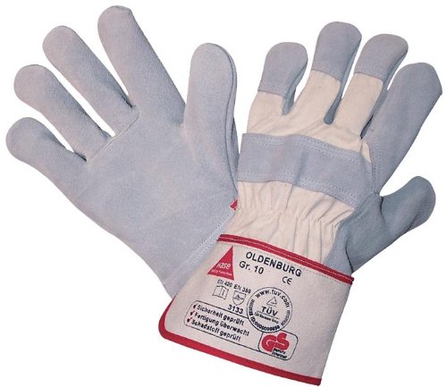 Arbeitshandschuhe OLDENBURG TÜV-GS geprüft Rindkernspaltleder Gr. 11 von Hase Safety Gloves