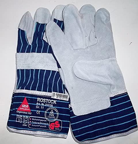 Arbeitshandschuhe ROSTOCK TÜV-GS geprüft Rindkernspaltleder Gr. 11 von Hase Safety Gloves