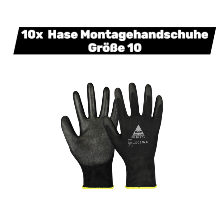 Hase Montagehandschuhe Feinstrick Handschuh Schwarz Größe 10 Kat Ii 10 Paar B-Ware von Hase