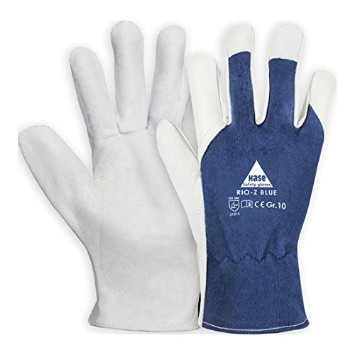 Hase Montagehandschuhe Rio-Z Blue Größe 11, Ziegennappaleder 10 Stk von Hase Safety Gloves