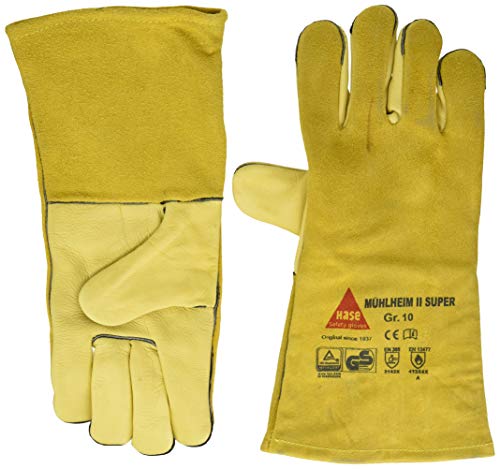 Hase SH301110/10 Lederhandschuhe, 2 Stück (1er Pack), braun von Hase Safety Gloves