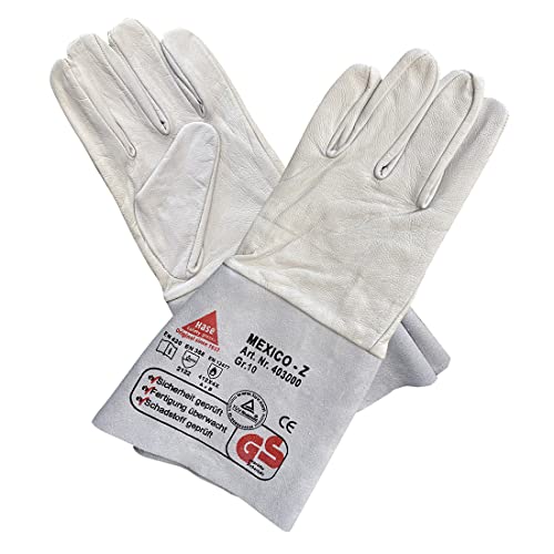 Hase Schweißerhandschuhe Mexico-Z-Super Größe 7, Ziegennappaleder 10 Stk von Hase Safety Gloves