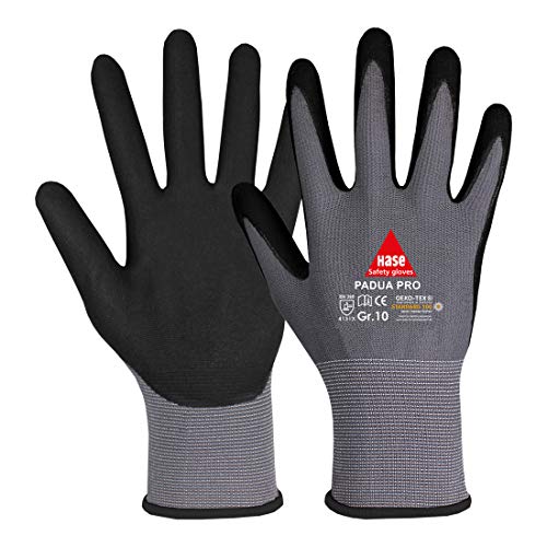 Hase Sicherheitshandschuhe Padua Pro Polyester, Größe 9 10 Stk von Hase Safety Gloves