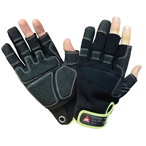 Hase Technik 3 Finger Montage Handschuh Outdoor Mechaniker Techniker Handschuhe Arbeitshandschuhe (1 Paar) (10) von Hase