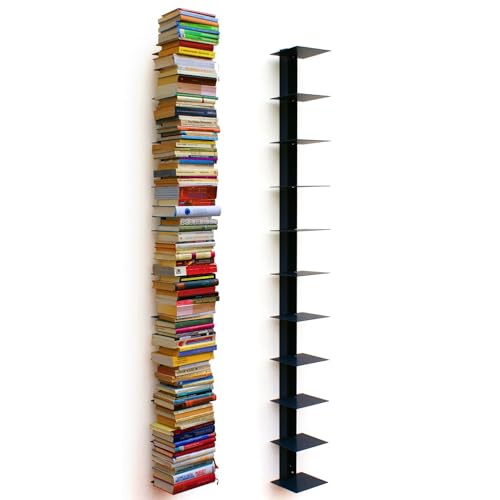 Haseform Bücherturm 170 cm (für 1,80 m Bücher) anthrazit Bücherregal Wandregal von Haseform