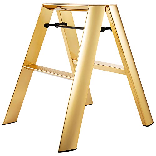 Hasegawa Ladders Lucano Tritthocker Premium Edition 2 Stufen Gold von Hasegawa