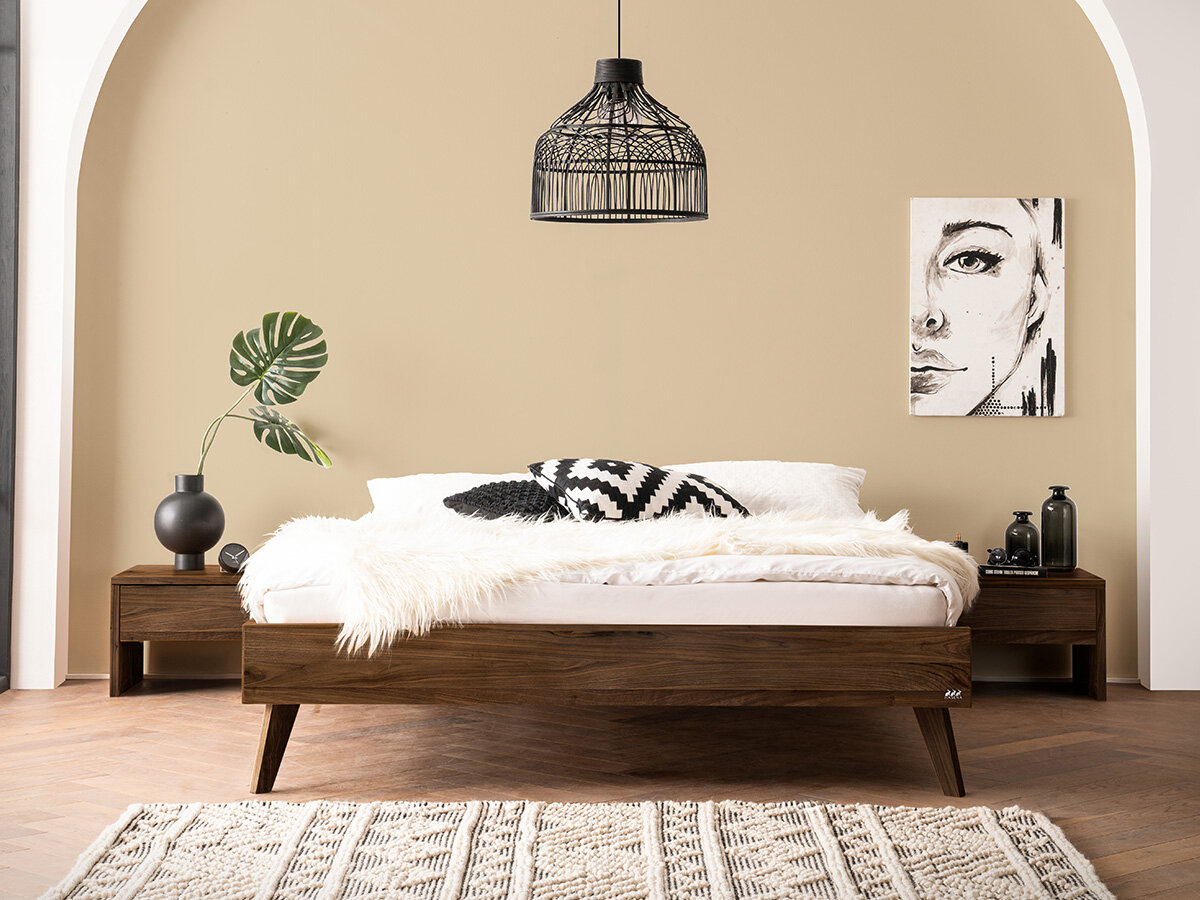 Hasena Bergamo Massivholzliege Iseo Nussbaum geölt (82) 140 x 200 cm 25 cm von Hasena Pronto