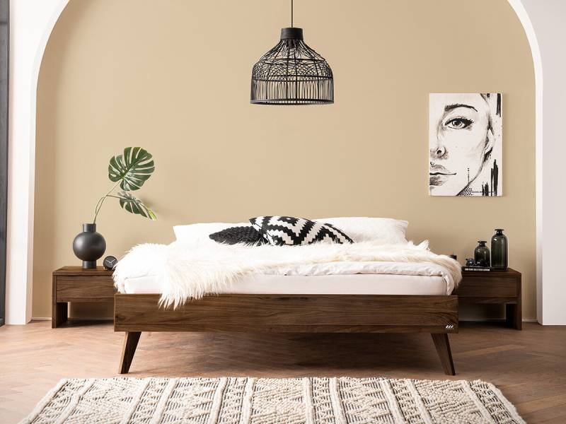 Hasena Bergamo Massivholzliege Iseo Nussbaum geölt (82) 140 x 200 cm 25 cm von Hasena Pronto