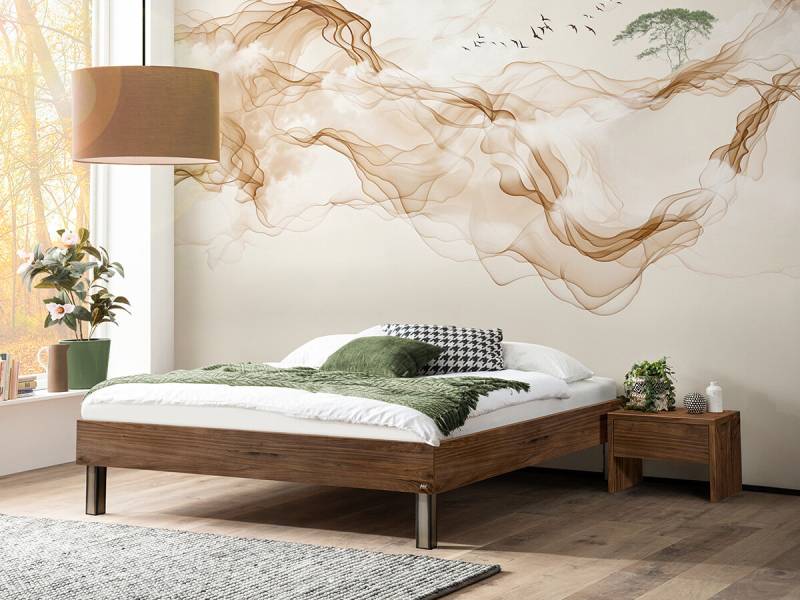 Hasena Bergamo Massivholzliege Senza Nussbaum geölt (82) 120 x 200 cm 20 cm von Hasena Pronto