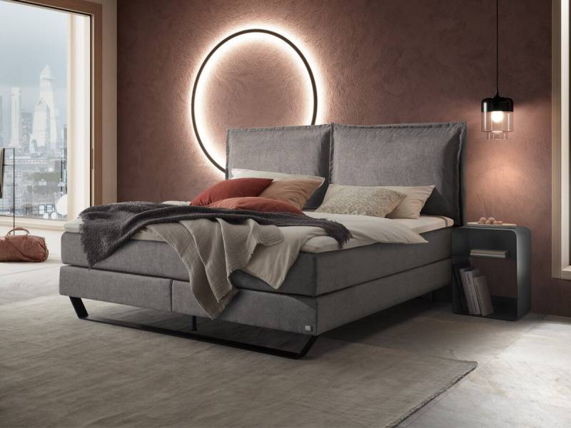 Hasena Boxspringbett Celina Pronto 160 x 200 cm Pace light grey (840) Glamour Top von Hasena Pronto