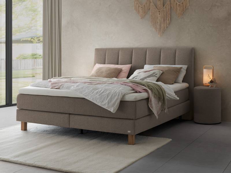 Hasena Boxspringbett Reina Pronto 200 x 200 cm Pace grey (841) Elegance Top von Hasena Pronto
