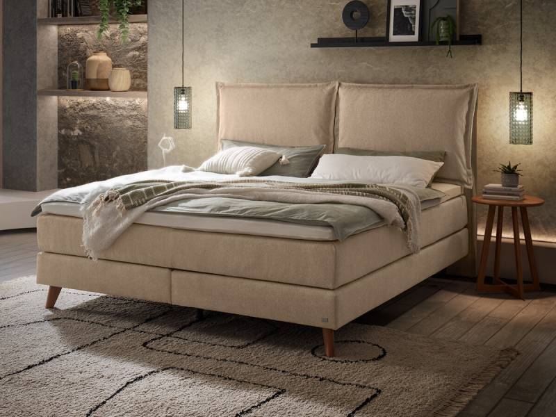 Hasena Boxspringbett Ricarda Pronto 200 x 200 cm Pace sand (842) Elegance Top von Hasena Pronto