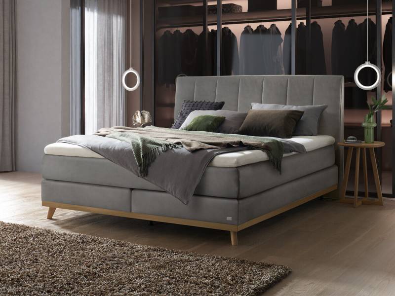 Hasena Boxspringbett Stefania Pronto 200 x 200 cm Monet steel (835) Glamour Top von Hasena Pronto