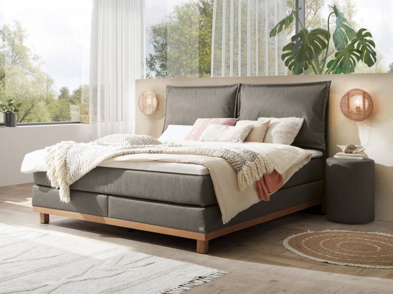 Hasena Boxspringbett Zamora Pronto 140 x 200 cm Monet steel (835) Lovely Top von Hasena Pronto