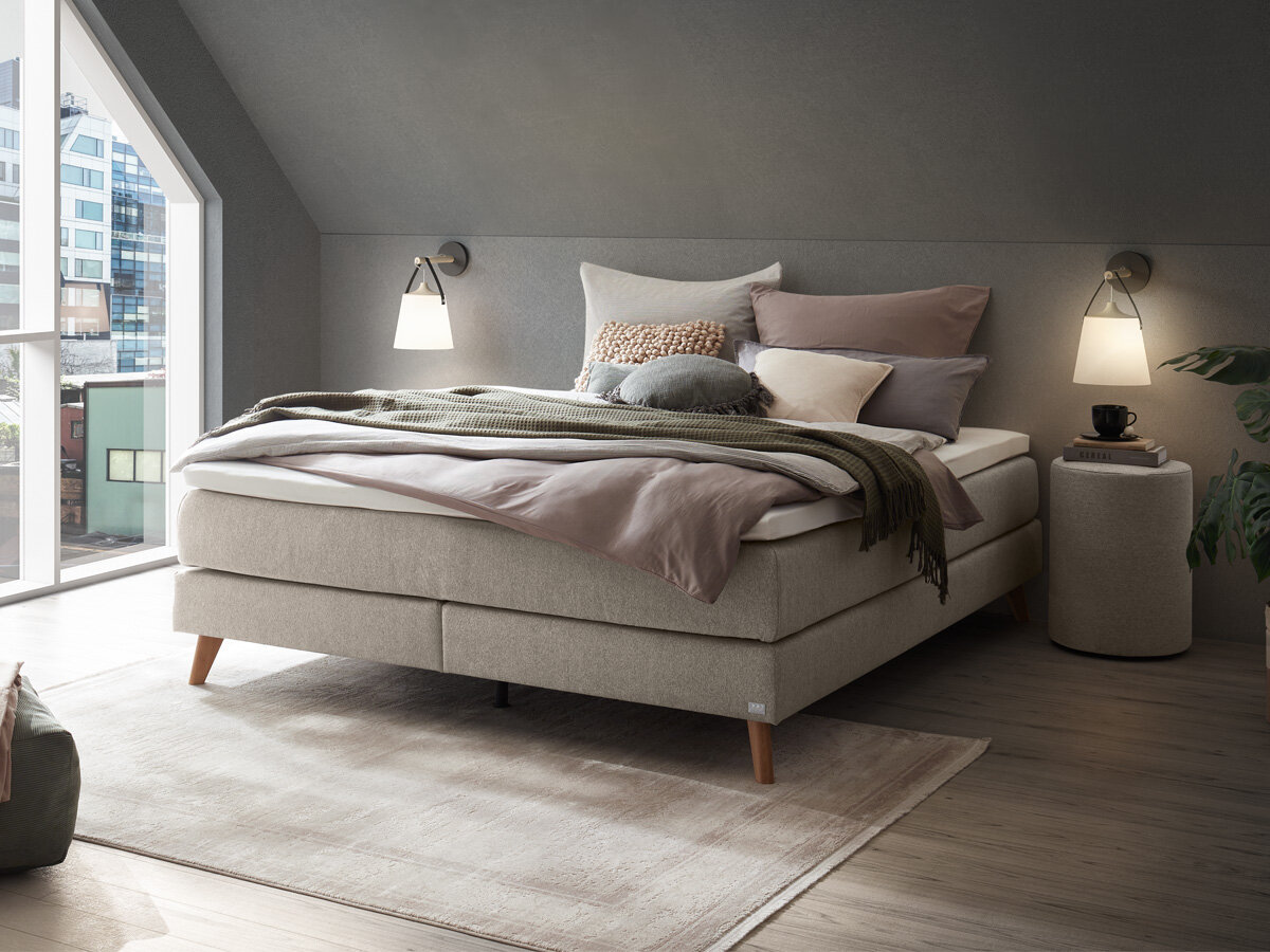 Hasena Boxspringliege Beatriz Pronto 140 x 200 cm Monet steel (835) Elegance Top von Hasena Pronto