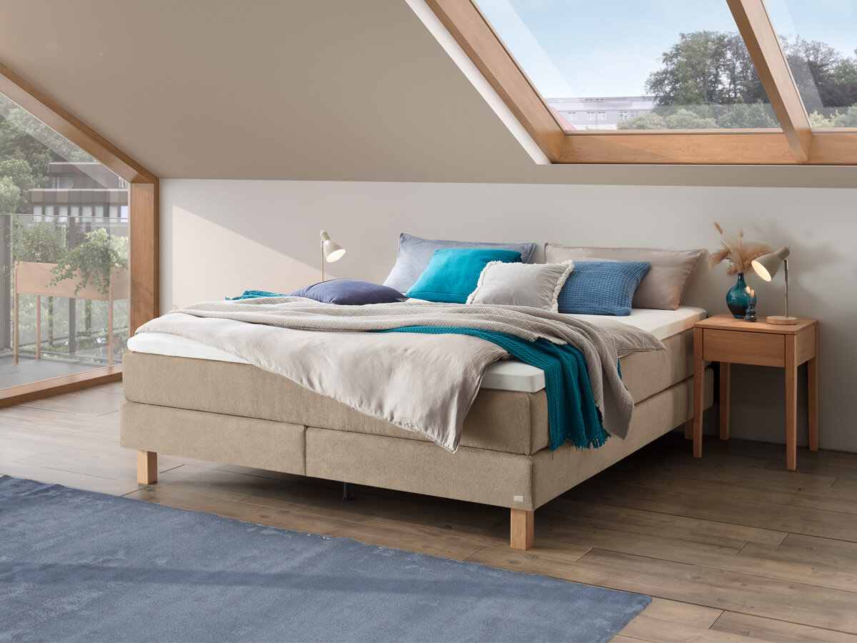 Hasena Boxspringliege Carlota Pronto 180 x 200 cm Pace grey (841) Glamour Top von Hasena Pronto