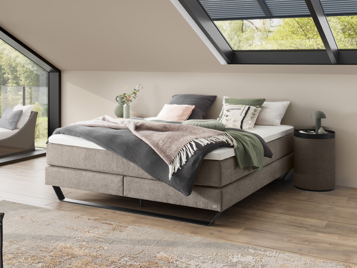 Hasena Boxspringliege Julieta Pronto 140 x 200 cm Pace grey (841) Elegance Top von Hasena Pronto