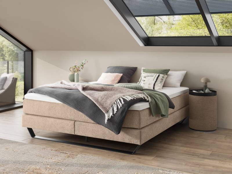 Hasena Boxspringliege Julieta Pronto 140 x 200 cm Pace sand (842) Glamour Top von Hasena Pronto