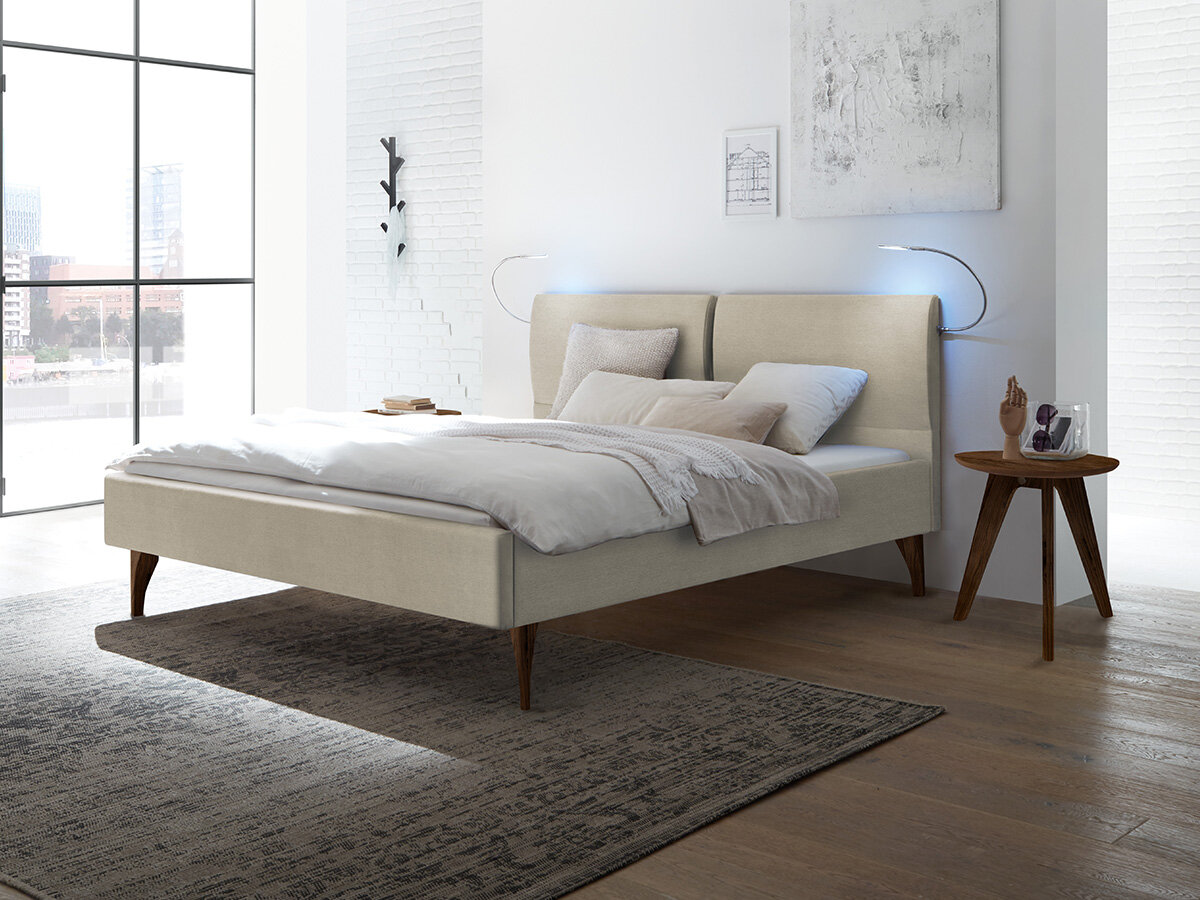 Hasena Pronto Polsterbett Tamara Nussbaum geölt (85) Stoff Pepe beige (327) 180 x 200 cm 20 cm von Hasena Pronto