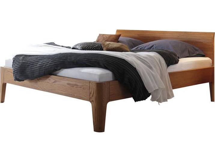 Bettgestell HASENA Lisiano , braun (eiche cognac), B:96cm H:90cm L:207cm, Betten, Massivholzbett, Komforthöhe, Fußhöhe 30cm von Hasena