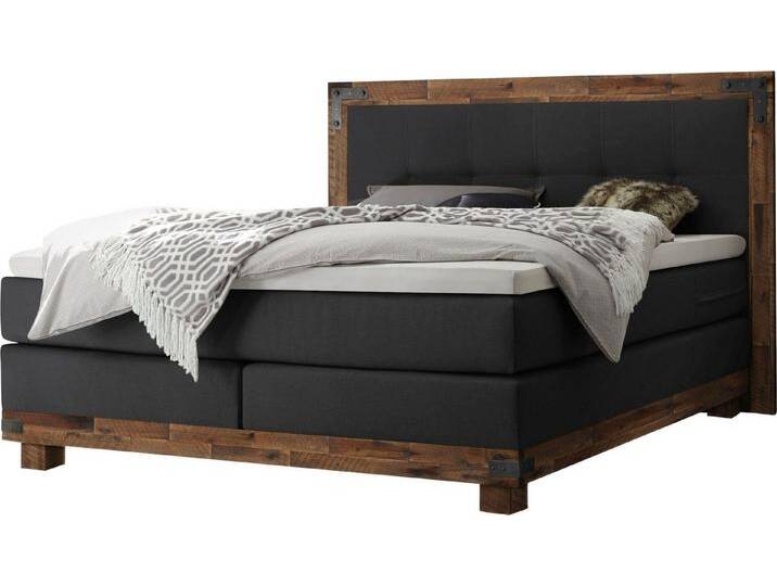 HASENA Boxspringbett Chicago, im Vintagelook mit Punktsteppung im Kopfteil, Massivholz-Umrandung, grau, Matratze H3, mit Topper Superio HASENA Boxspringbett Chicago, im Vintagelook mit Punktsteppung im Kopfteil, Massivholz-Umrandung, grau, Matratze H3, mit Topper Superio von Hasena