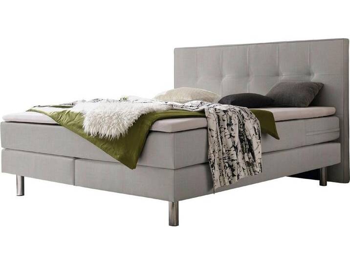 HASENA Boxspringbett Fleur, Boxspringbett, runde Chromfüsse, weiche Bezüge mit feinen Ziernähten, grau, Matratze H3, mit Topper Agrea HASENA Boxspringbett Fleur, Boxspringbett, runde Chromfüsse, weiche Bezüge mit feinen Ziernähten, grau, Matratze H3, mit Topper Agrea von Hasena