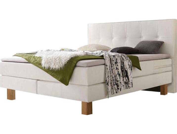 HASENA Boxspringbett Lodge, Boxspringbett, Eichenfüsse, straffe Bezüge, gestepptes Kopfteil, weiß, Matratze H3, mit Topper Base, Liegekomfort fest HASENA Boxspringbett Lodge, Boxspringbett, Eichenfüsse, straffe Bezüge, gestepptes Kopfteil, weiß, Matratze H3, mit Topper Base, Liegekomfort fest von Hasena