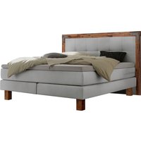 HASENA Boxspringbett Memphis, im Vintagelook, Massivholz-Umrandung, Tonnentaschen-Federkernmatratze von Hasena