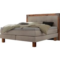 HASENA Boxspringbett Memphis, im Vintagelook, Massivholz-Umrandung, Tonnentaschen-Federkernmatratze von Hasena