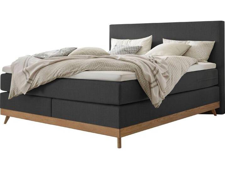 HASENA Boxspringbett Scandia, Boxspringbett, gepolstertes Kopfteil, Scandi Look, Füsse Eiche bianco, grau, Matratze H3, mit Topper Agrea HASENA Boxspringbett Scandia, Boxspringbett, gepolstertes Kopfteil, Scandi Look, Füsse Eiche bianco, grau, Matratze H3, mit Topper Agrea von Hasena